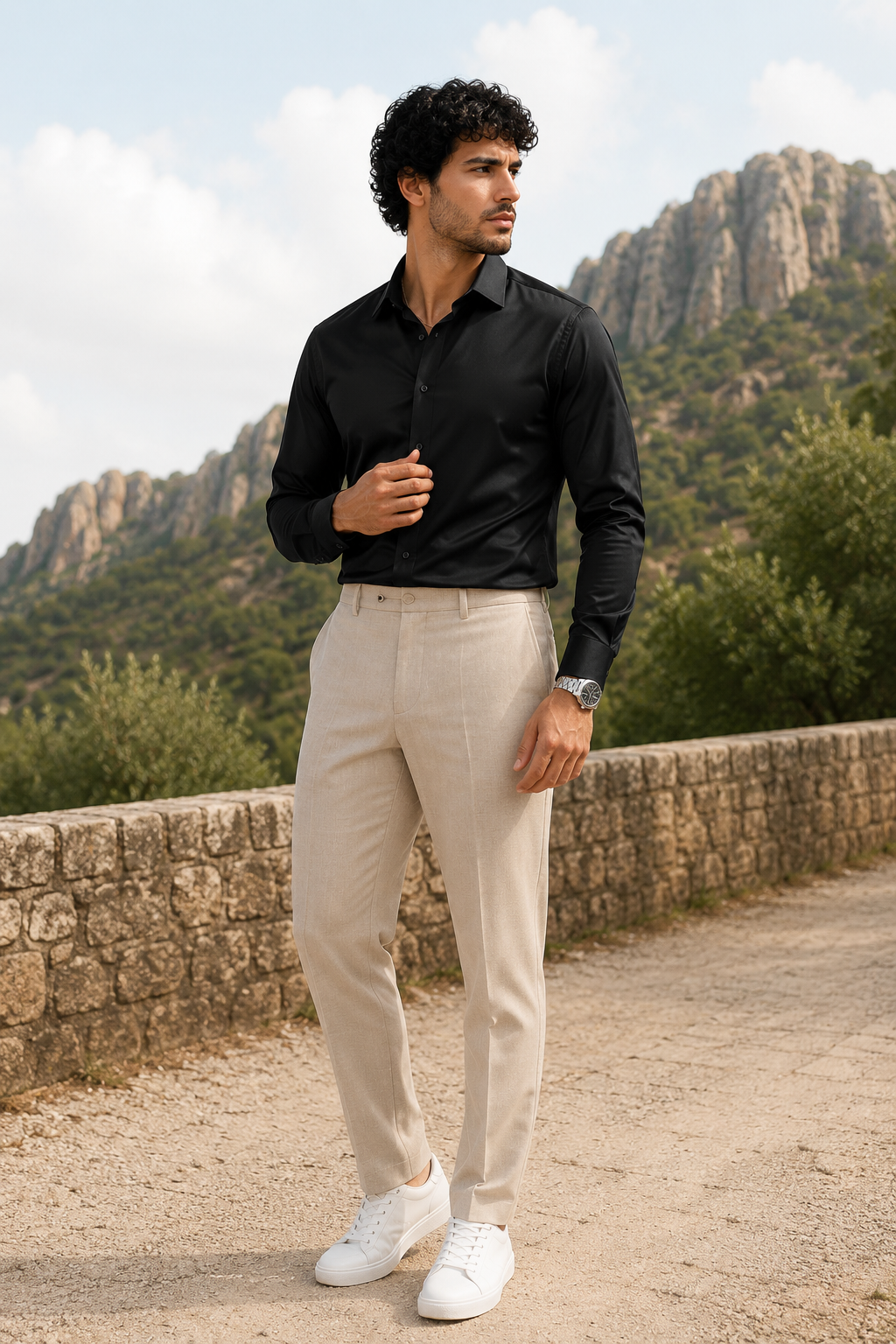 Black Subtle Sheen Super Soft Premium Satin Cotton Shirt