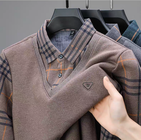 Heritage PlaidLayer Knit Shirt