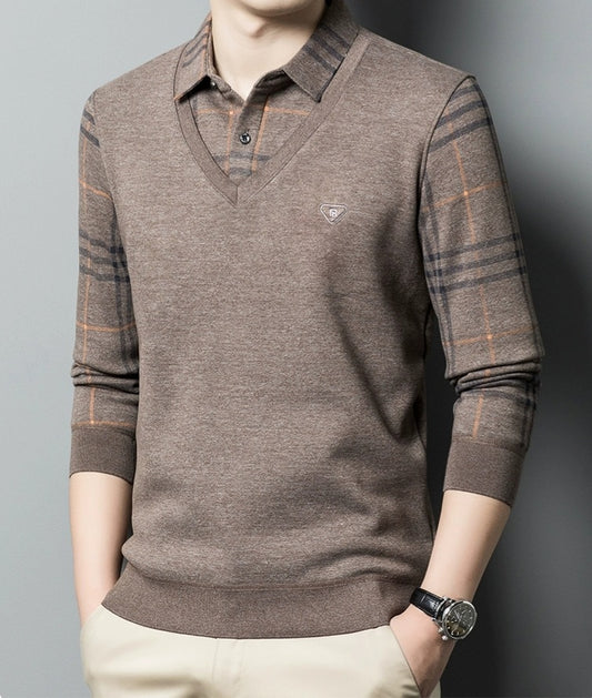 Heritage PlaidLayer Knit Shirt