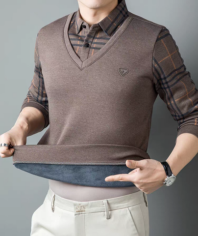 Heritage PlaidLayer Knit Shirt