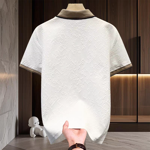 Verdant Crest Textura Polo T-Shirt