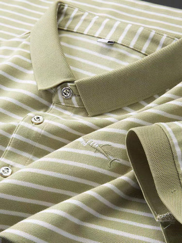 Verde Stride Striped Polo T-Shirt