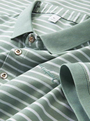 Verde Stride Striped Polo T-Shirt