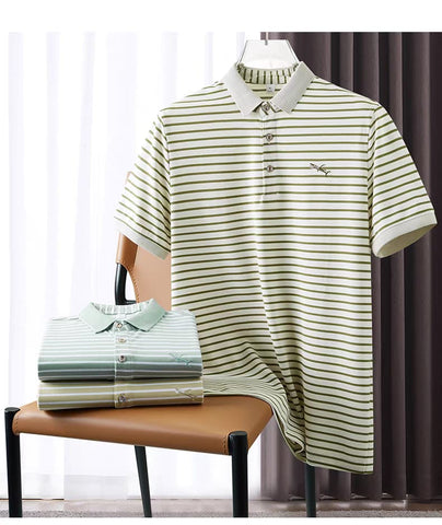 Verde Stride Striped Polo T-Shirt