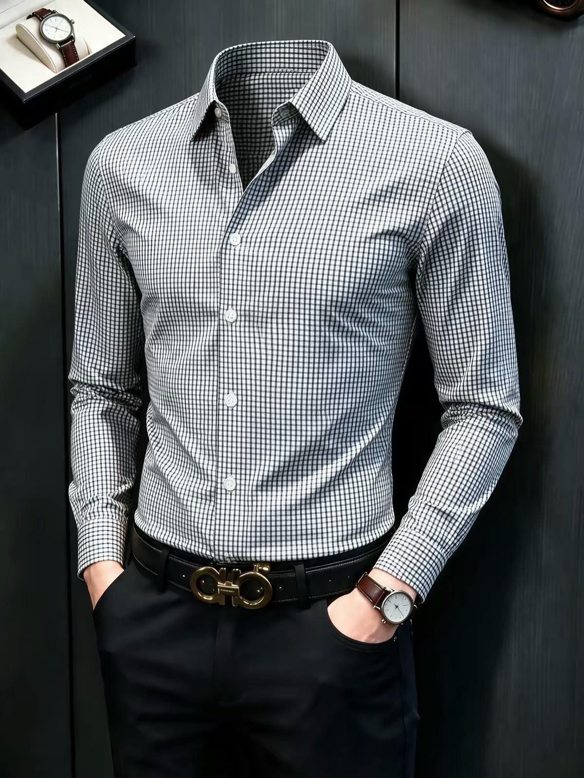 Executive Grid Checks Cotton Shirt