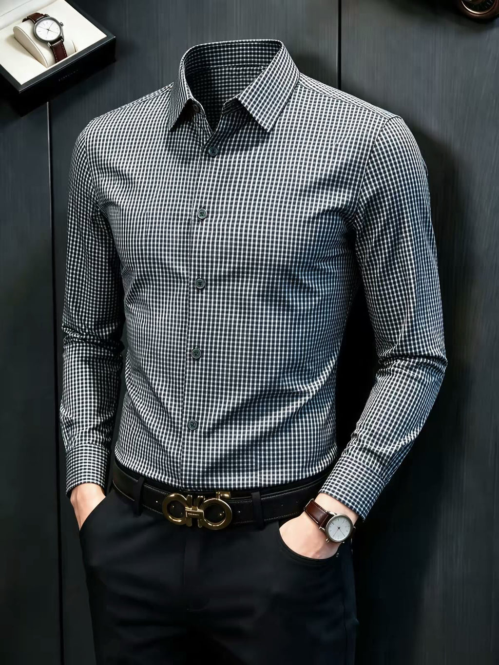 Executive Grid Checks Cotton Shirt