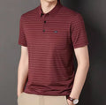 TENAXTEES Men's Premium Striped Polo T-Shirt with Chest Pocket