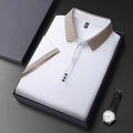 TENAXTEES Men's White Contrast Collar Polo T-Shirt