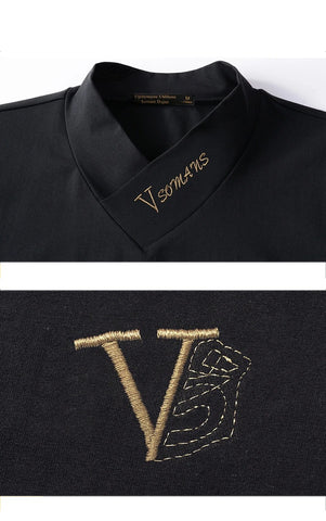 Elegance Embossed Long-Sleeve Polo