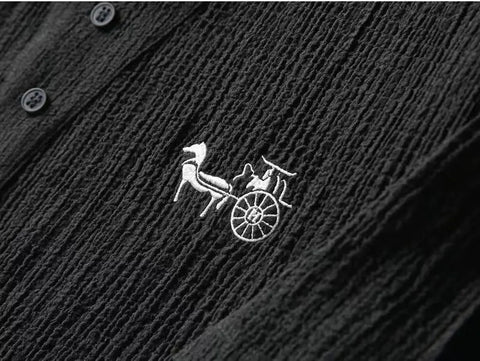 Embroidered Horse Carriage Shirt