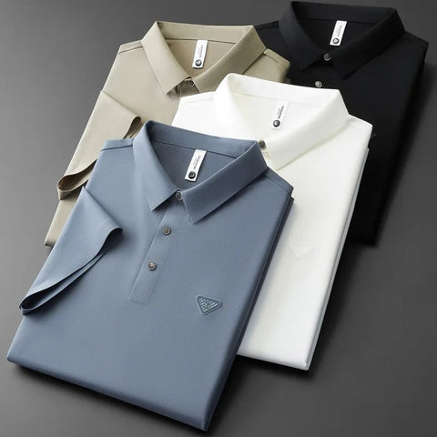 Men's Elegant Stretch Polo: Effortless Style & Wrinkle-Free