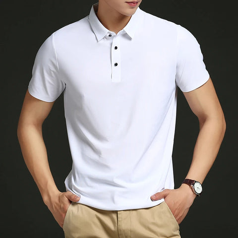 Men's Seamless Ice Silk Polo T-Shirt