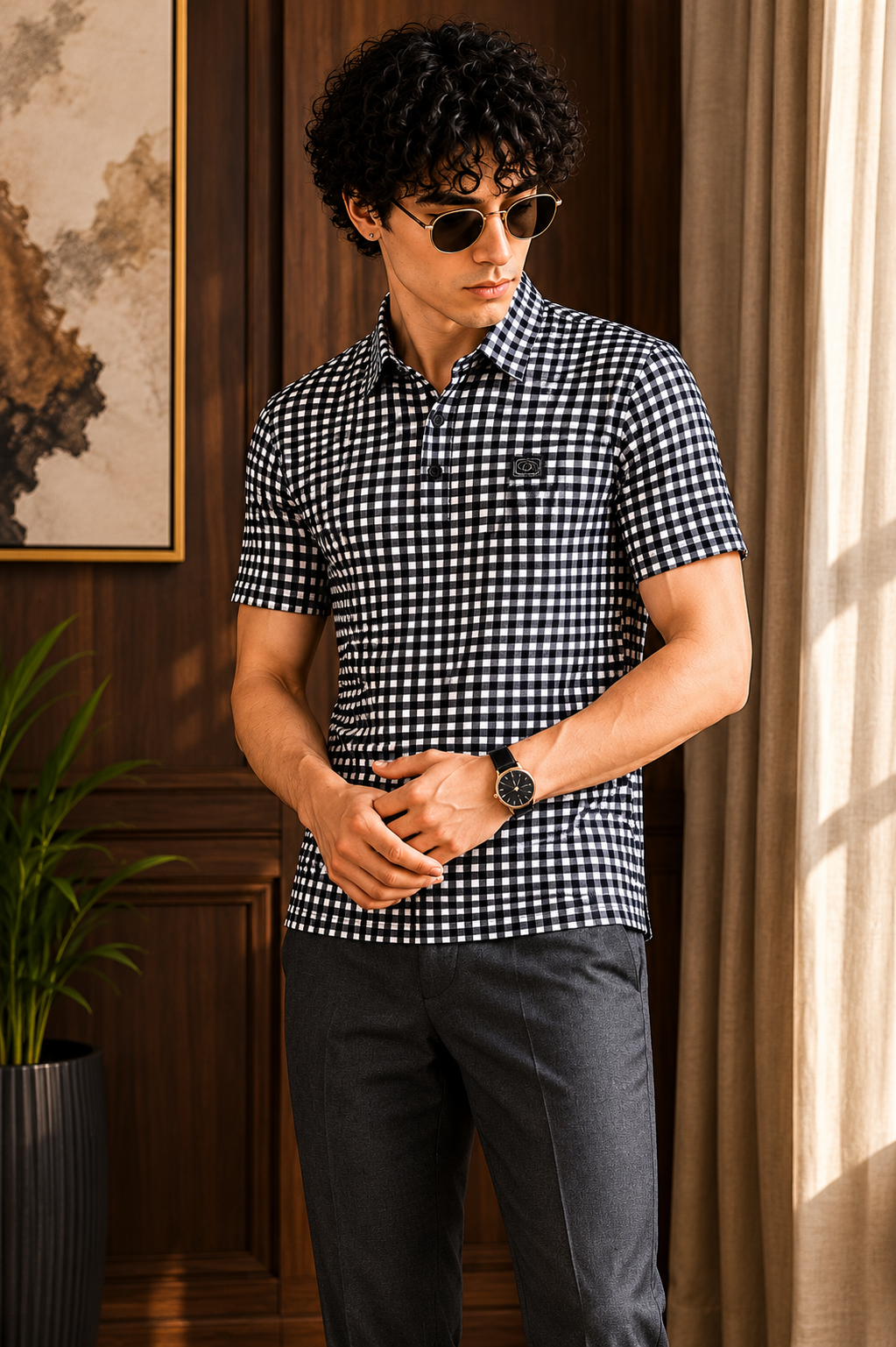 Regal Check Crest Polo T-Shirt