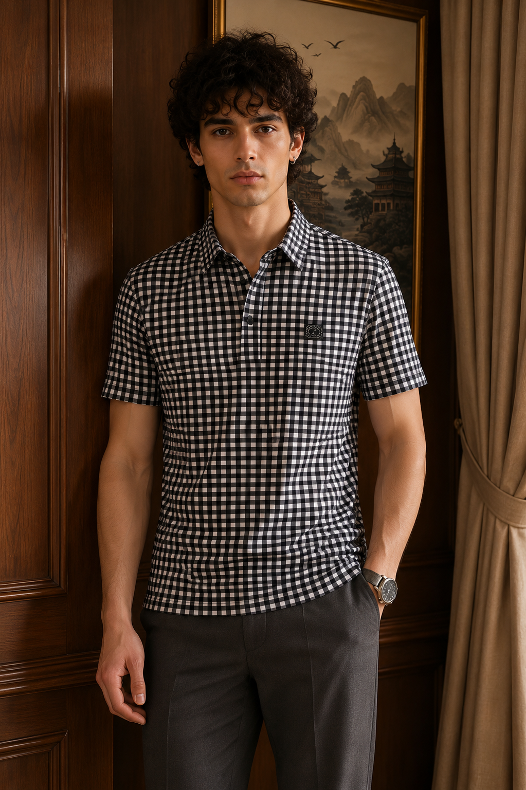 Regal Check Crest Polo T-Shirt