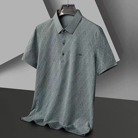 Men’s Teal Slim Fit Premium Textured Polo Collar T-Shirt