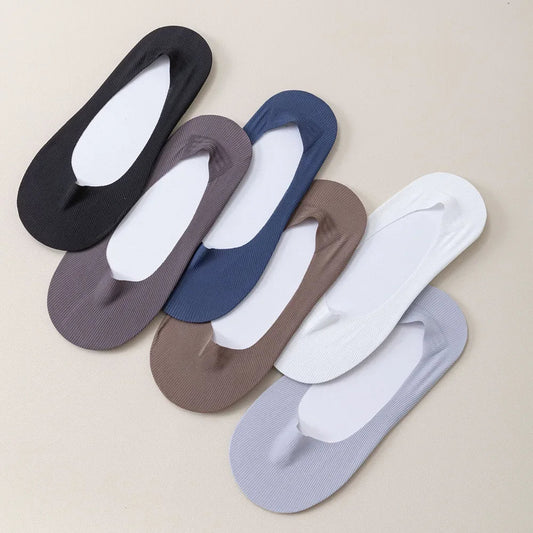 Men's 6-Pair Summer Sneaker Socks: Invisible Comfort, Non-Slip Grip