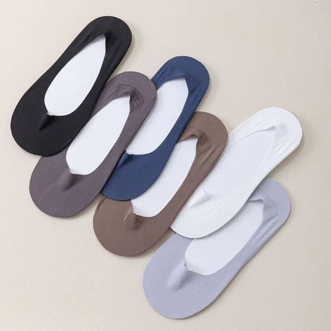 Men's 6-Pair Summer Sneaker Socks: Invisible Comfort, Non-Slip Grip