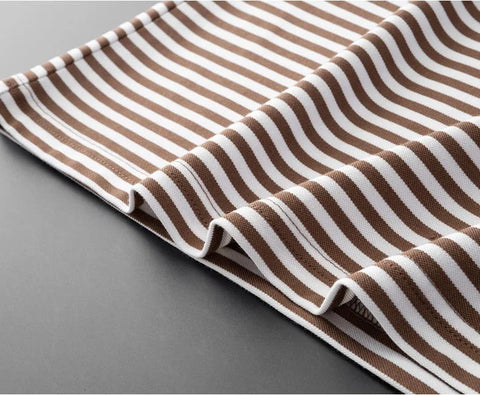 Vinatge Brown and white Striped Polo T-Shirt