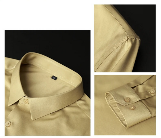 Greyish Brown Subtle Sheen Super Soft Premium Satin Cotton Shirt