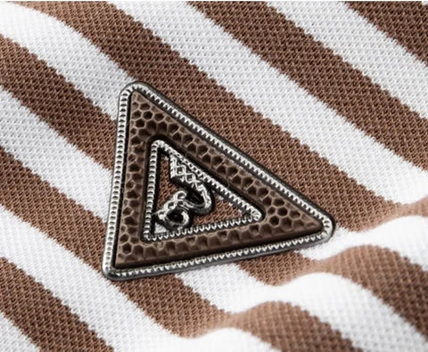 Vinatge Brown and white Striped Polo T-Shirt