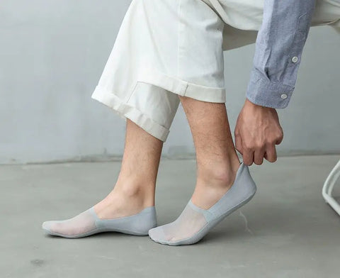 Men's 5-Pair Summer Ultra-Thin Nylon Ankle Socks: Breathable, Non-Slip, & Comfortable