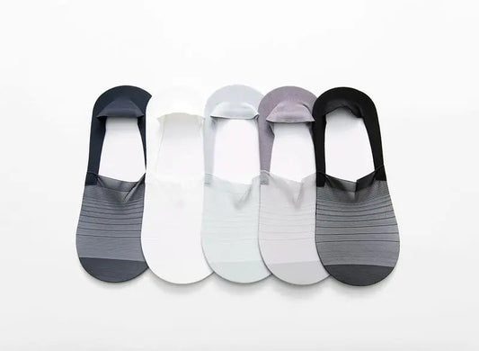 Men's 5-Pair Summer Ultra-Thin Nylon Ankle Socks: Breathable, Non-Slip, & Comfortable