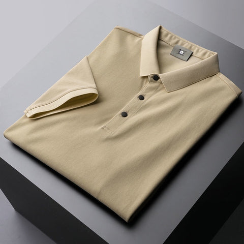 Men's Wrinkle Resistant Silk Polo T-Shirt