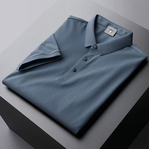 Men's Wrinkle Resistant Silk Polo T-Shirt