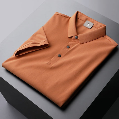 Men's Wrinkle Resistant Silk Polo T-Shirt