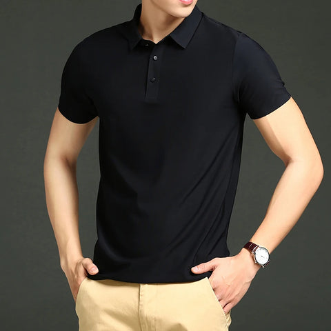 Men's Seamless Ice Silk Polo T-Shirt