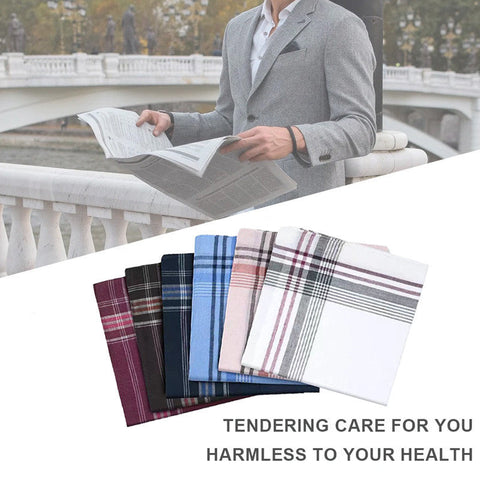 12 Pcs Gentleman's Soft Cotton Sweat-Absorbent Pocket Handkerchiefs