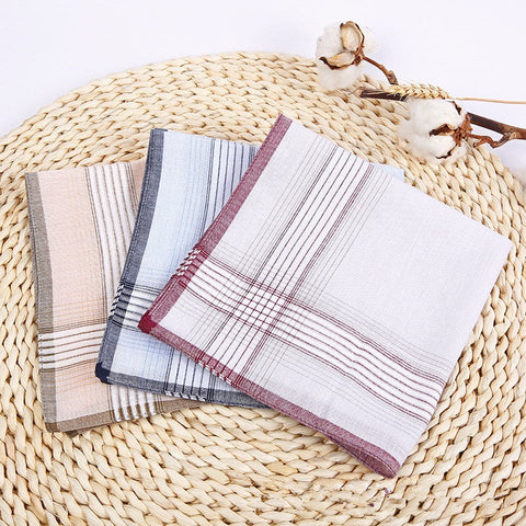 12 Pcs Gentleman's Soft Cotton Sweat-Absorbent Pocket Handkerchiefs