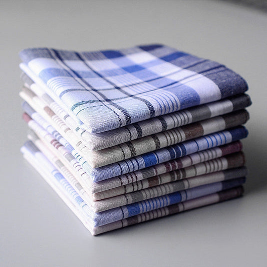 12 Pcs Gentleman's Soft Cotton Sweat-Absorbent Pocket Handkerchiefs