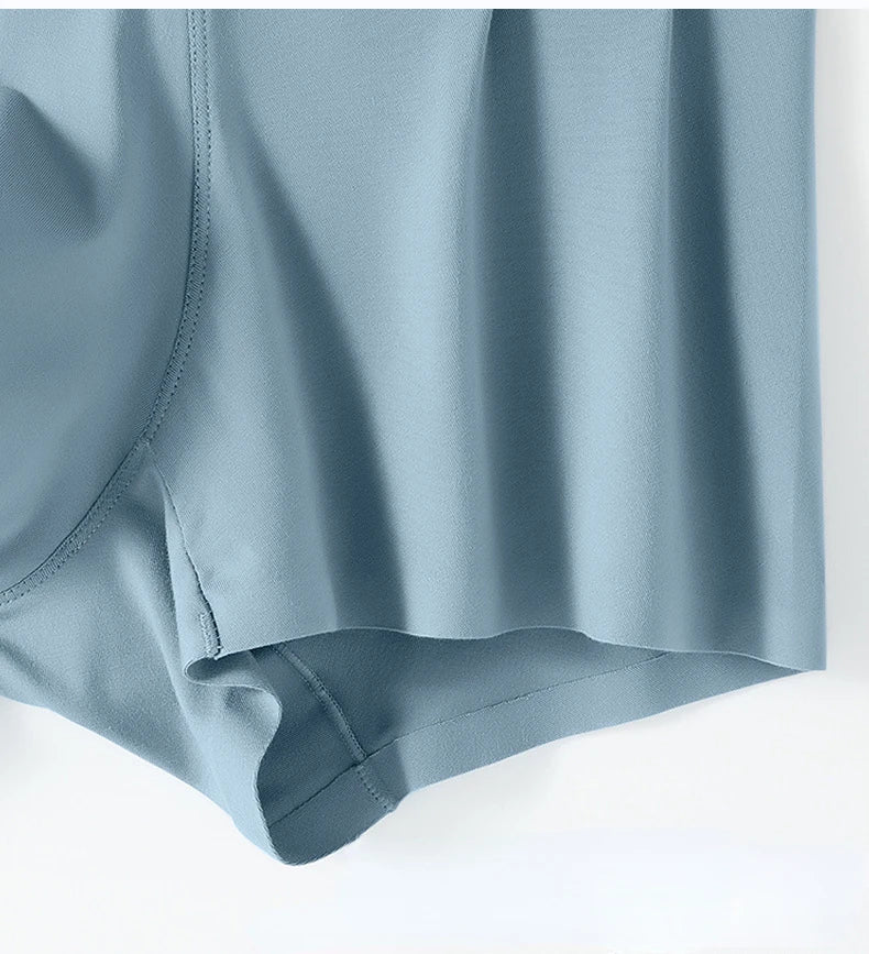 Men's Seamless Ice Silk Boxer Briefs: Breathable, Antibacterial Comfort