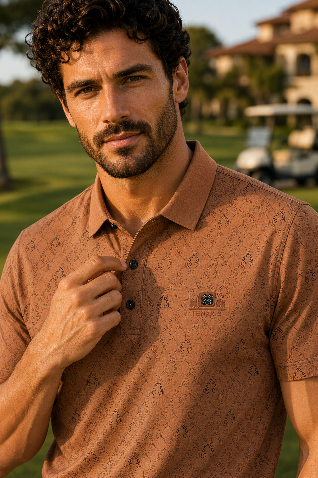 Men’s Teal Slim Fit Premium Textured Polo Collar T-Shirt