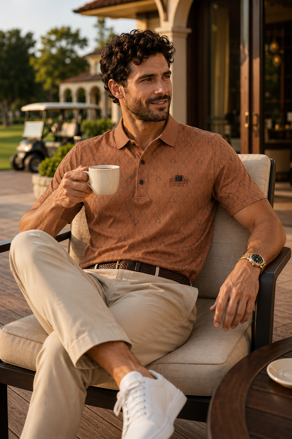 Men’s Teal Slim Fit Premium Textured Polo Collar T-Shirt