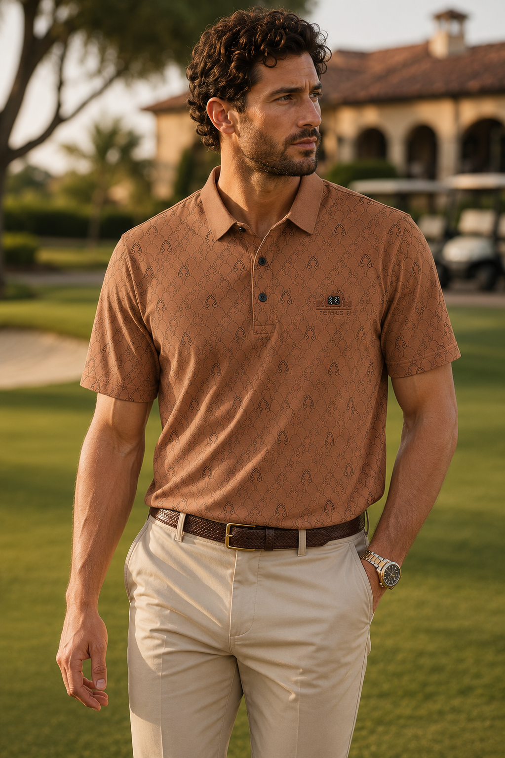 Men’s Teal Slim Fit Premium Textured Polo Collar T-Shirt