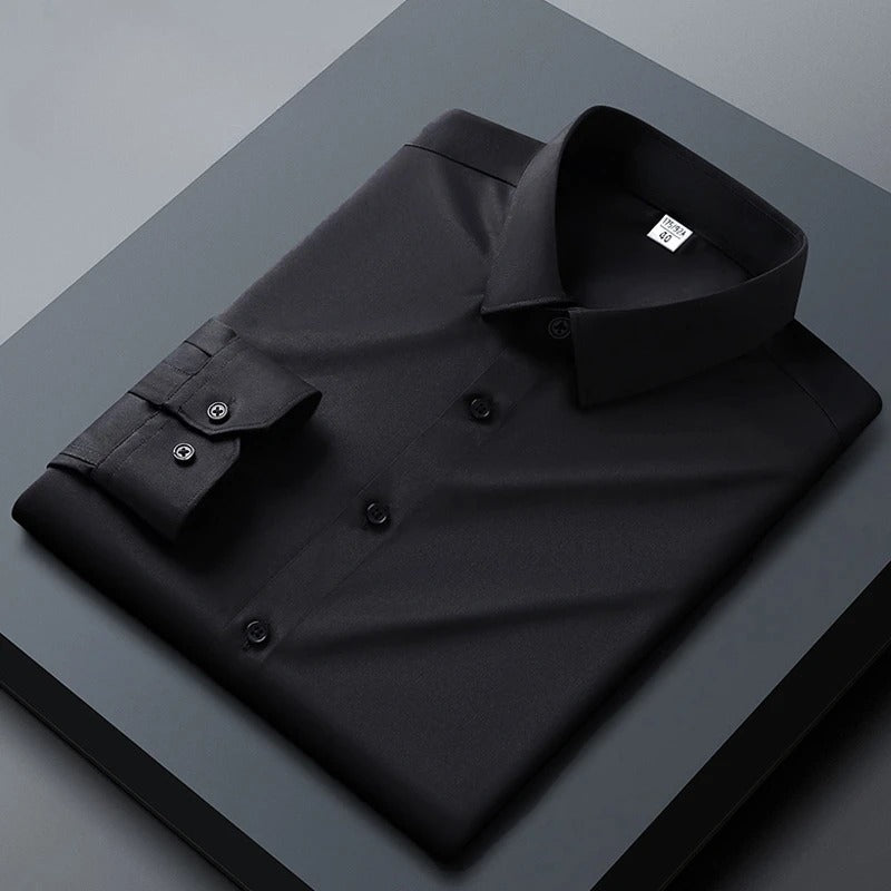 Black Subtle Sheen Super Soft Premium Satin Cotton Shirt