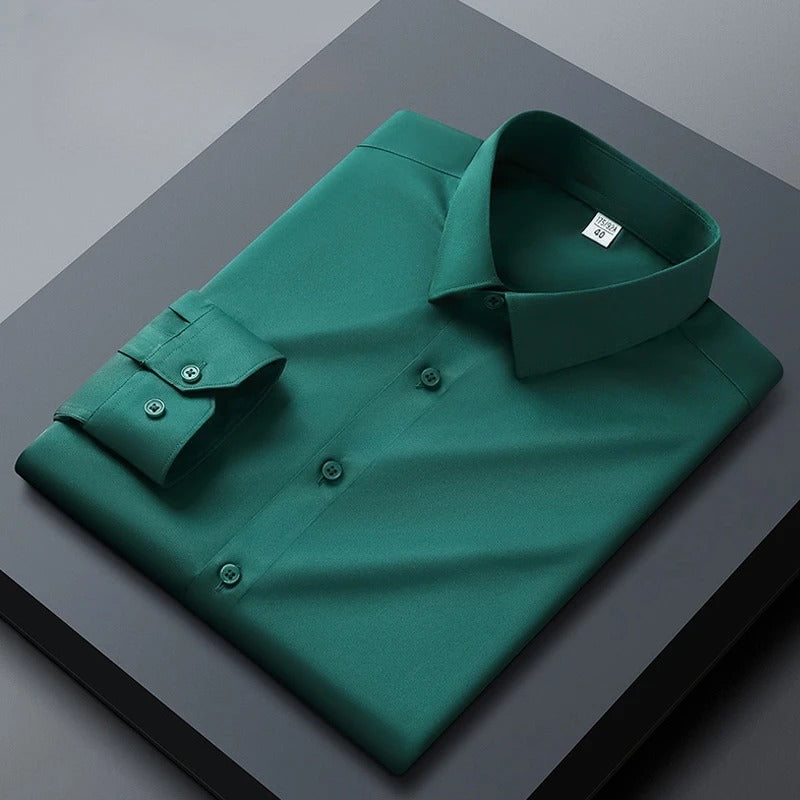 Hunter Green Subtle Sheen Super Soft Premium Satin Cotton Shirt