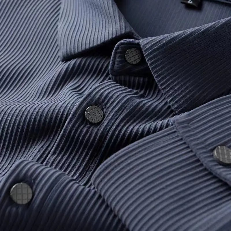 Luminous Navy Blue Lavish Striped Shirt